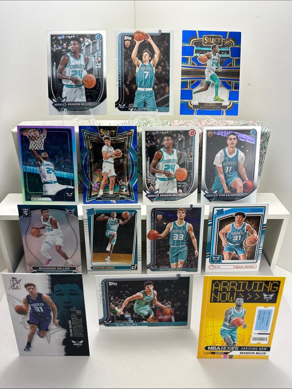 Kon Knueppel Rookie Hornets lot of 14 + Brandon Miller/Tidjane Salaun Rookies